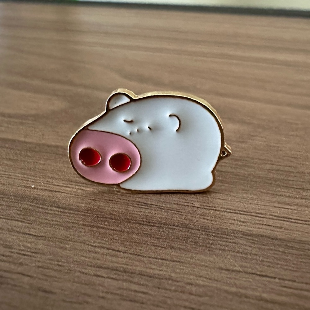Cartoon Pig Enamel Lapel Pin